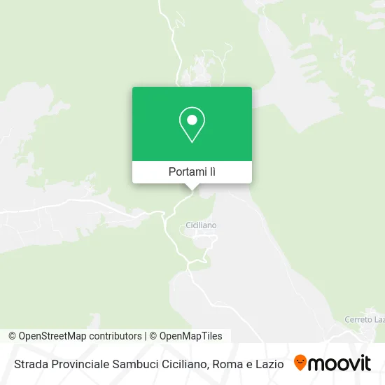 Mappa Strada Provinciale Sambuci Ciciliano
