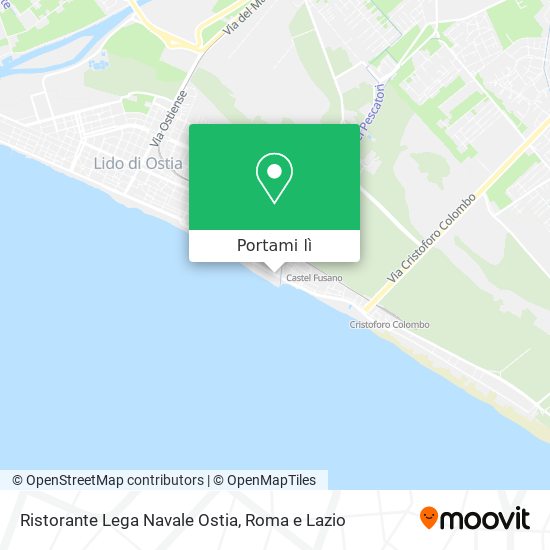 Mappa Ristorante Lega Navale Ostia