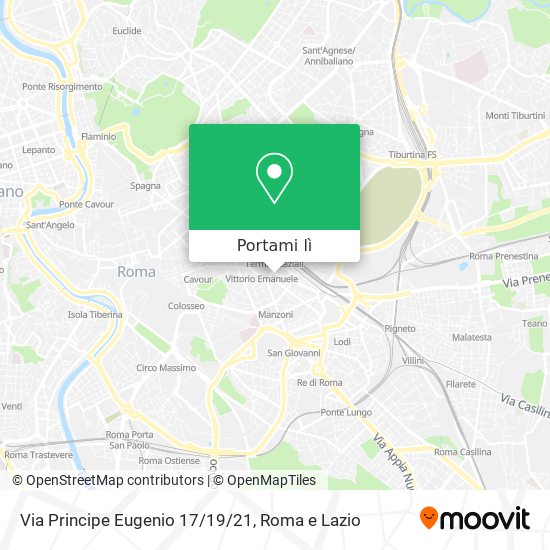 Mappa Via Principe Eugenio 17/19/21