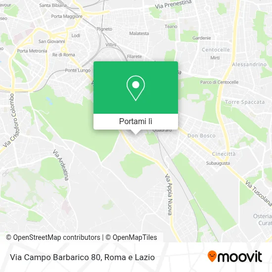 Mappa Via Campo Barbarico 80