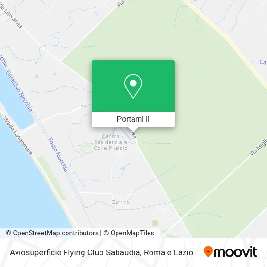 Mappa Aviosuperficie Flying Club Sabaudia