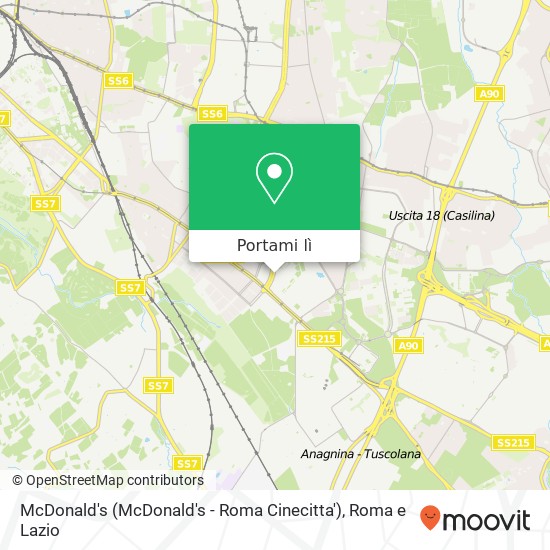 Mappa McDonald's (McDonald's - Roma Cinecitta')