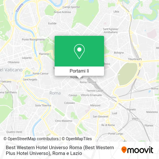 Mappa Best Western Hotel Universo Roma