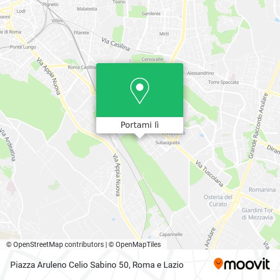 Mappa Piazza Aruleno Celio Sabino  50