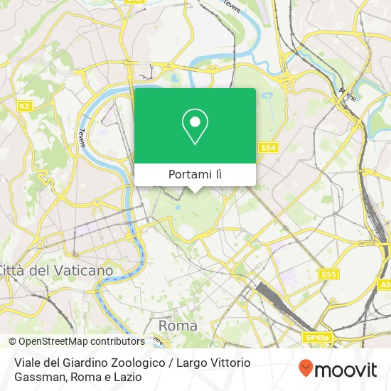 Mappa Viale del Giardino Zoologico / Largo Vittorio Gassman