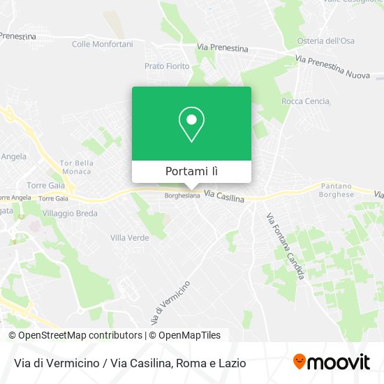 Mappa Via di Vermicino / Via Casilina