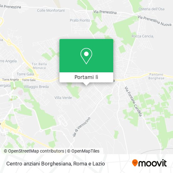 Mappa Centro anziani Borghesiana