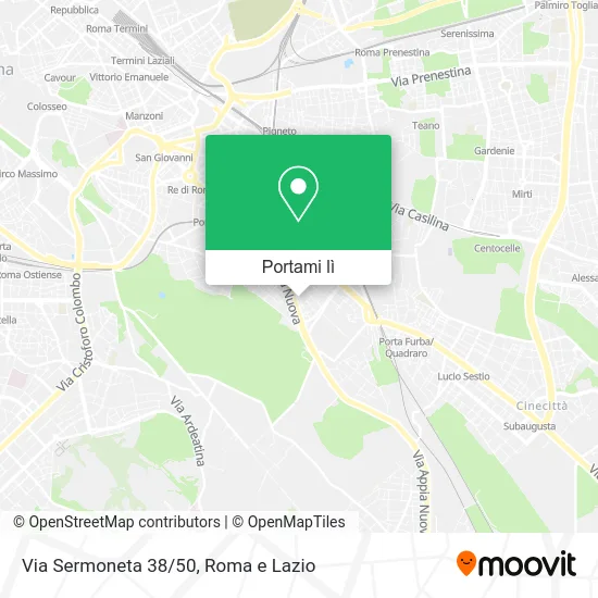 Mappa Via Sermoneta 38/50