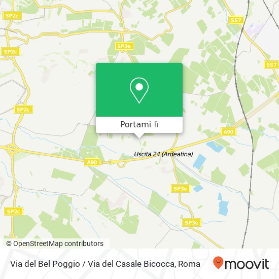 Mappa Via del Bel Poggio / Via del Casale Bicocca
