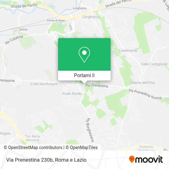 Mappa Via Prenestina 230b