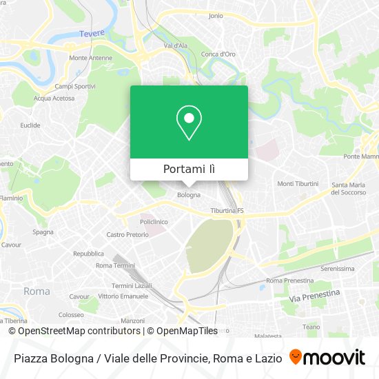 Mappa Piazza Bologna / Viale delle Provincie
