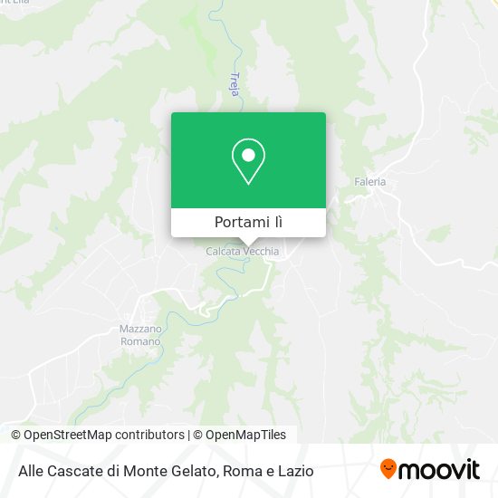 Mappa Alle Cascate di Monte Gelato