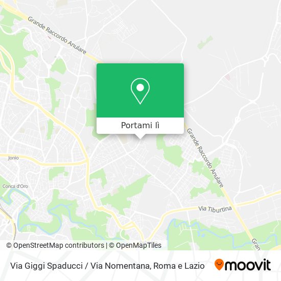 Mappa Via Giggi Spaducci / Via Nomentana