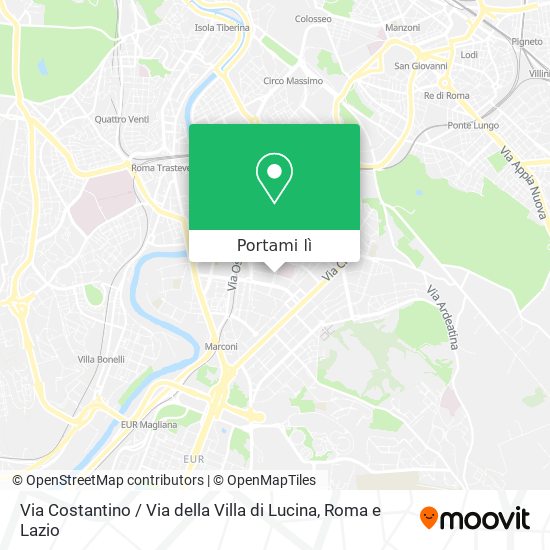 Mappa Via Costantino / Via della Villa di Lucina