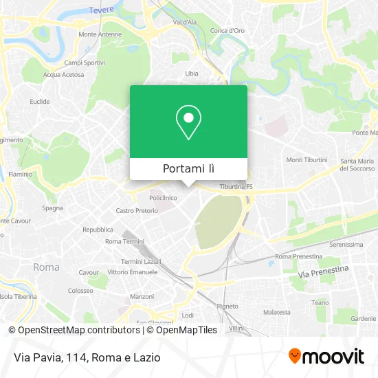 Mappa Via Pavia, 114