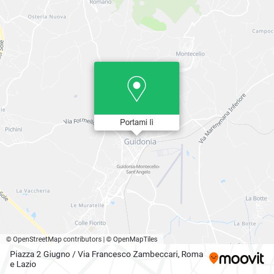 Mappa Piazza 2 Giugno / Via Francesco Zambeccari