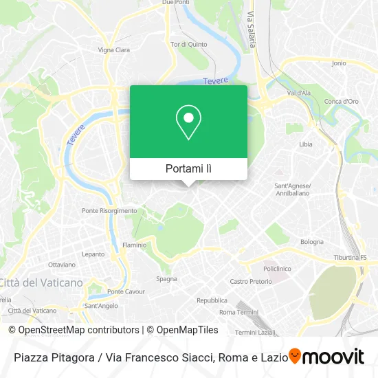 Mappa Piazza Pitagora / Via Francesco Siacci