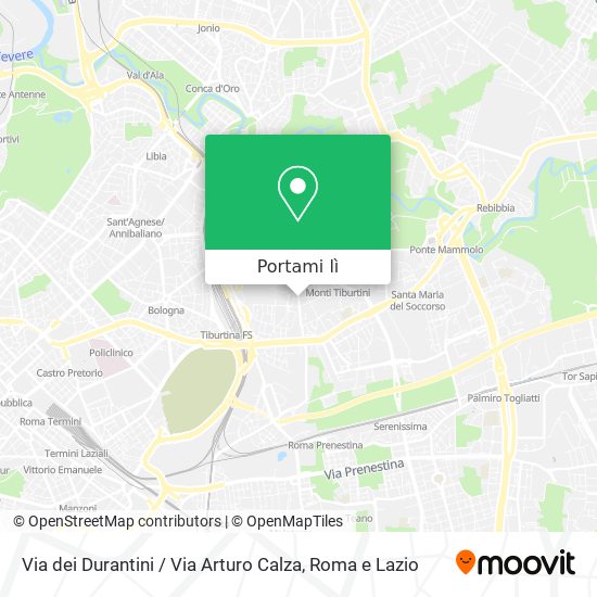 Mappa Via dei Durantini / Via Arturo Calza