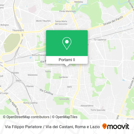 Mappa Via Filippo Parlatore / Via dei Castani