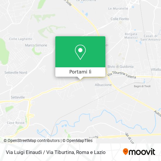 Mappa Via Luigi Einaudi / Via Tiburtina