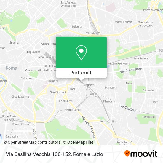 Mappa Via Casilina Vecchia 130-152
