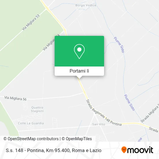 Mappa S.s. 148 - Pontina, Km 95.400