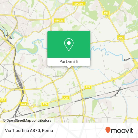 Mappa Via Tiburtina  A870