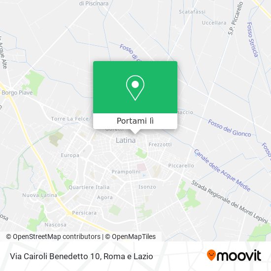 Mappa Via Cairoli Benedetto 10