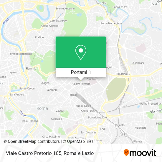 Mappa Viale Castro Pretorio  105