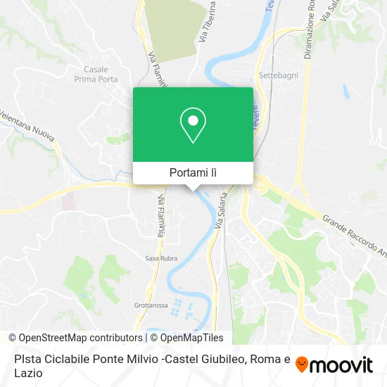 Mappa PIsta Ciclabile Ponte Milvio -Castel Giubileo