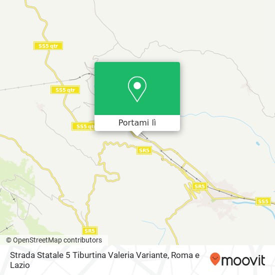 Mappa Strada Statale 5 Tiburtina Valeria Variante