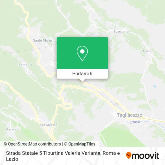 Mappa Strada Statale 5 Tiburtina Valeria Variante