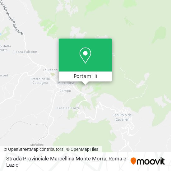 Mappa Strada Provinciale Marcellina Monte Morra
