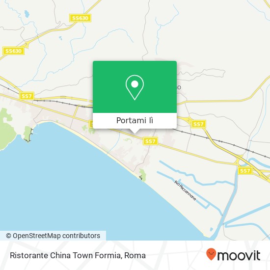 Mappa Ristorante China Town Formia, Via Pilas 04028 Minturno