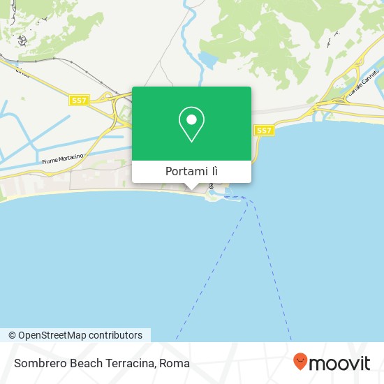 Mappa Sombrero Beach Terracina, Viale Circe 04019 Terracina