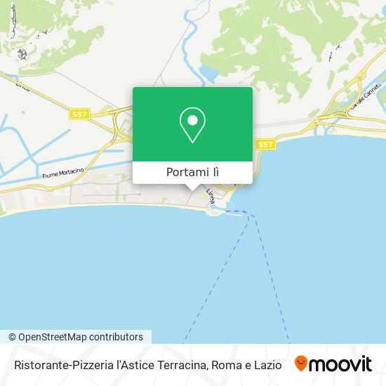 Mappa Ristorante-Pizzeria l'Astice Terracina