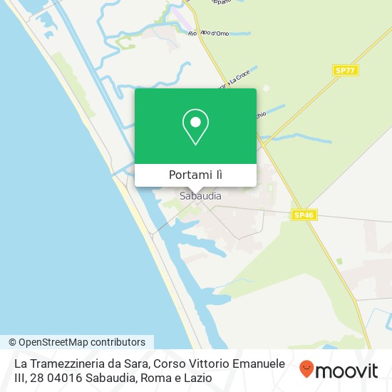 Mappa La Tramezzineria da Sara, Corso Vittorio Emanuele III, 28 04016 Sabaudia