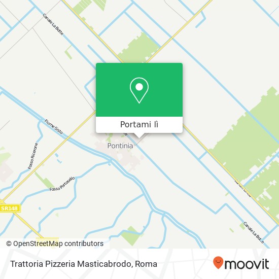 Mappa Trattoria Pizzeria Masticabrodo, Via Giuseppe Verdi, 5 04014 Pontinia