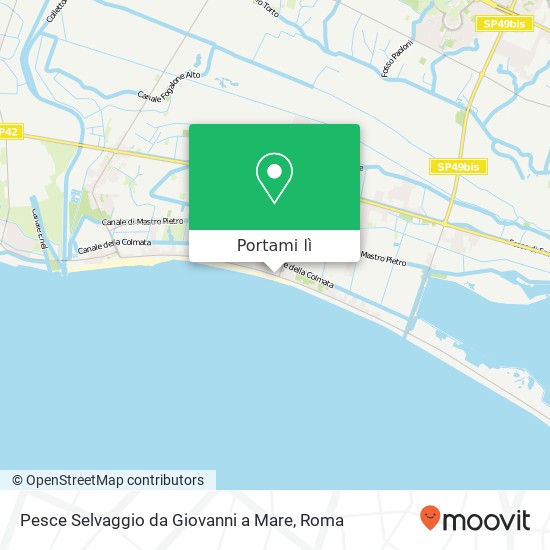 Mappa Pesce Selvaggio da Giovanni a Mare, Strada Lungomare 04100 Latina
