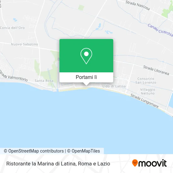 Mappa Ristorante la Marina di Latina
