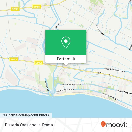 Mappa Pizzeria Oraziopolis, Strada Provinciale Borgo Piave Foce Verde 04100 Latina