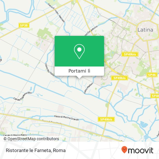 Mappa Ristorante le Farneta, Strada Farneto 04100 Latina