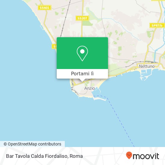 Mappa Bar Tavola Calda Fiordaliso