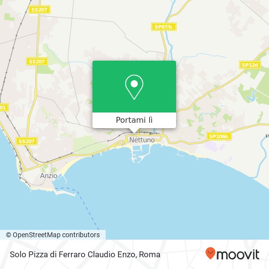Mappa Solo Pizza di Ferraro Claudio Enzo, Via Friuli, 4 00048 Nettuno