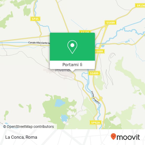 Mappa La Conca, Strada Provinciale Marittima II 04015 Priverno