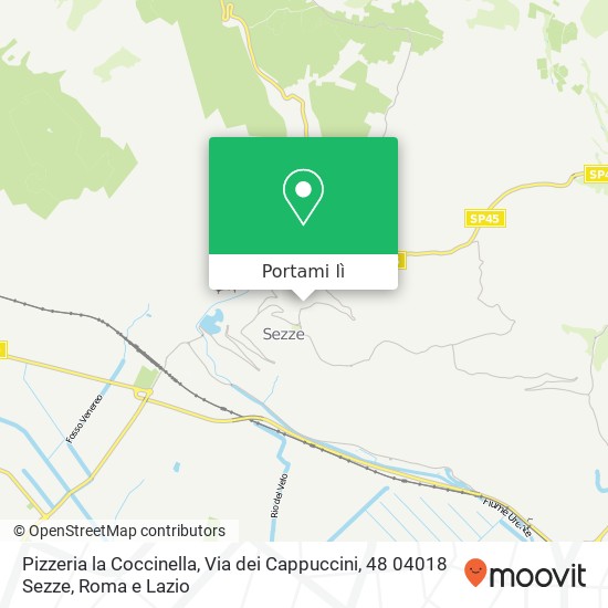 Mappa Pizzeria la Coccinella, Via dei Cappuccini, 48 04018 Sezze