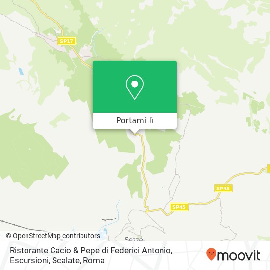 Mappa Ristorante Cacio & Pepe di Federici Antonio, Escursioni, Scalate, Via Fontana del Sordo 04018 Sezze