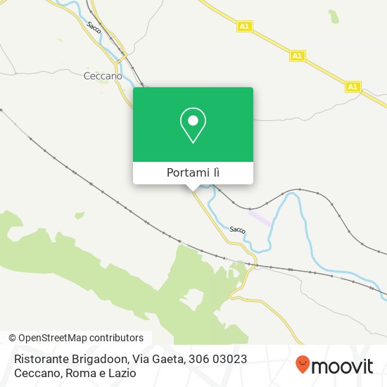 Mappa Ristorante Brigadoon, Via Gaeta, 306 03023 Ceccano