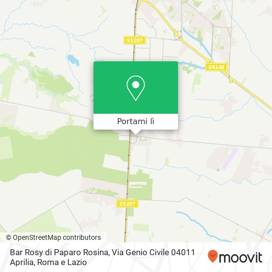 Mappa Bar Rosy di Paparo Rosina, Via Genio Civile 04011 Aprilia