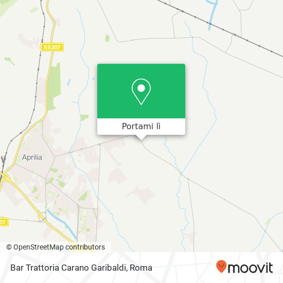 Mappa Bar Trattoria Carano Garibaldi, Via Carano, 135A 04011 Aprilia